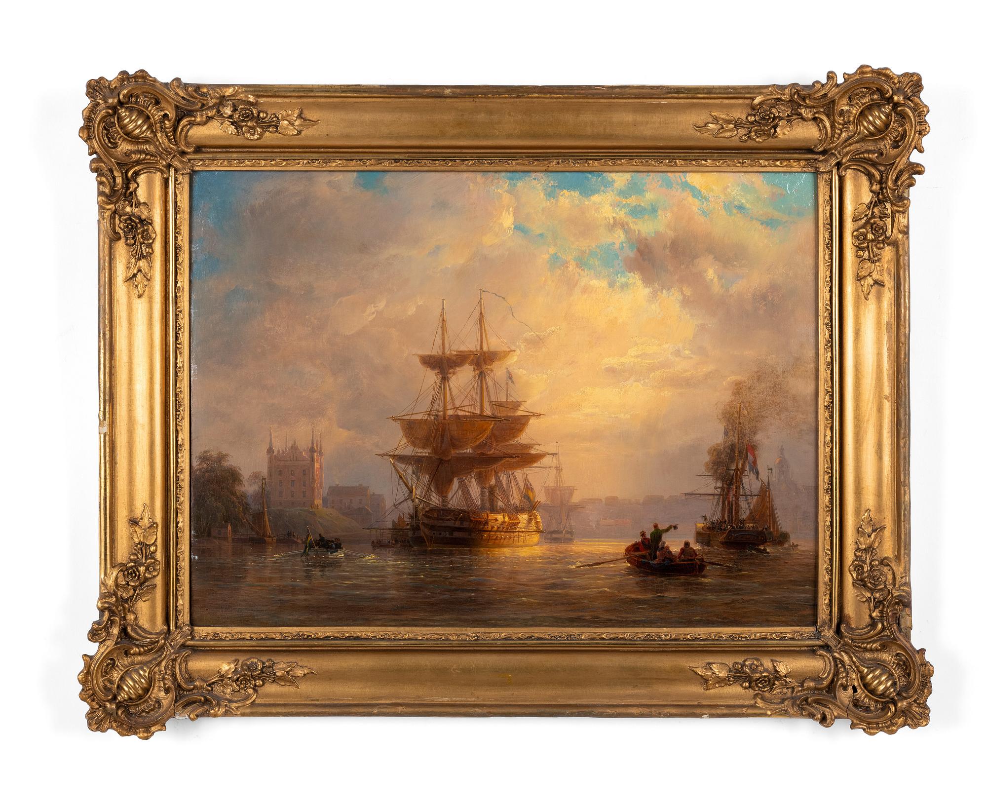 Johan Christian Berger, Skruflinieskeppet Stockholm vid Skeppsholmen, Stockholm.