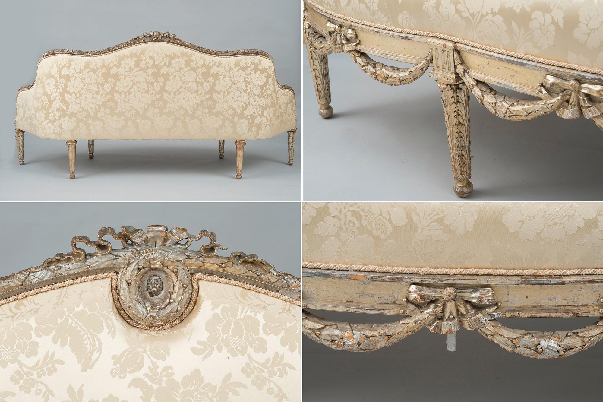 A RUSSIAN IMPERIAL FURNITURE SET, 6 PIECES.