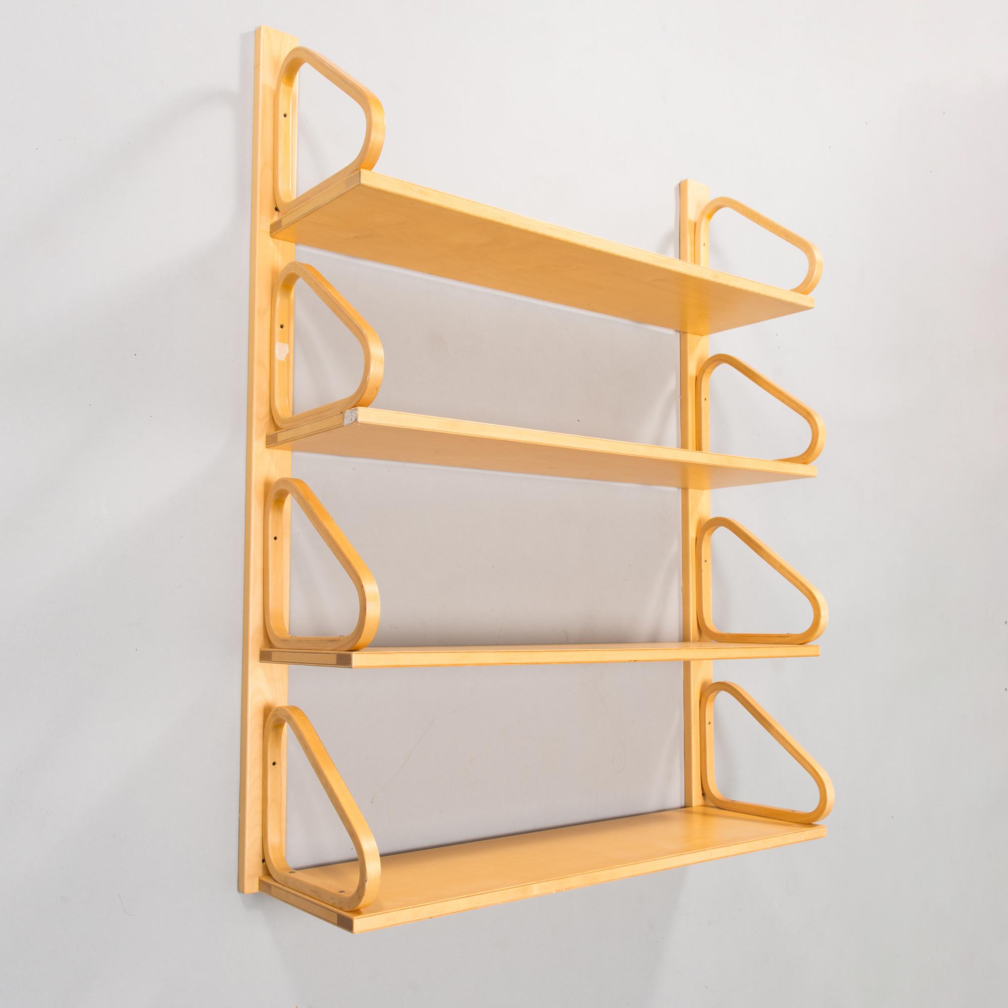 Alvar Aalto, seinähylly, 112B-4, Artek 1900-luvun loppu.