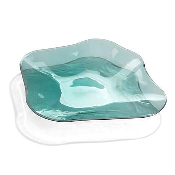 14. Alvar Aalto, a green tinted glass dish by Karhula Glassworks Finland, post 1939.