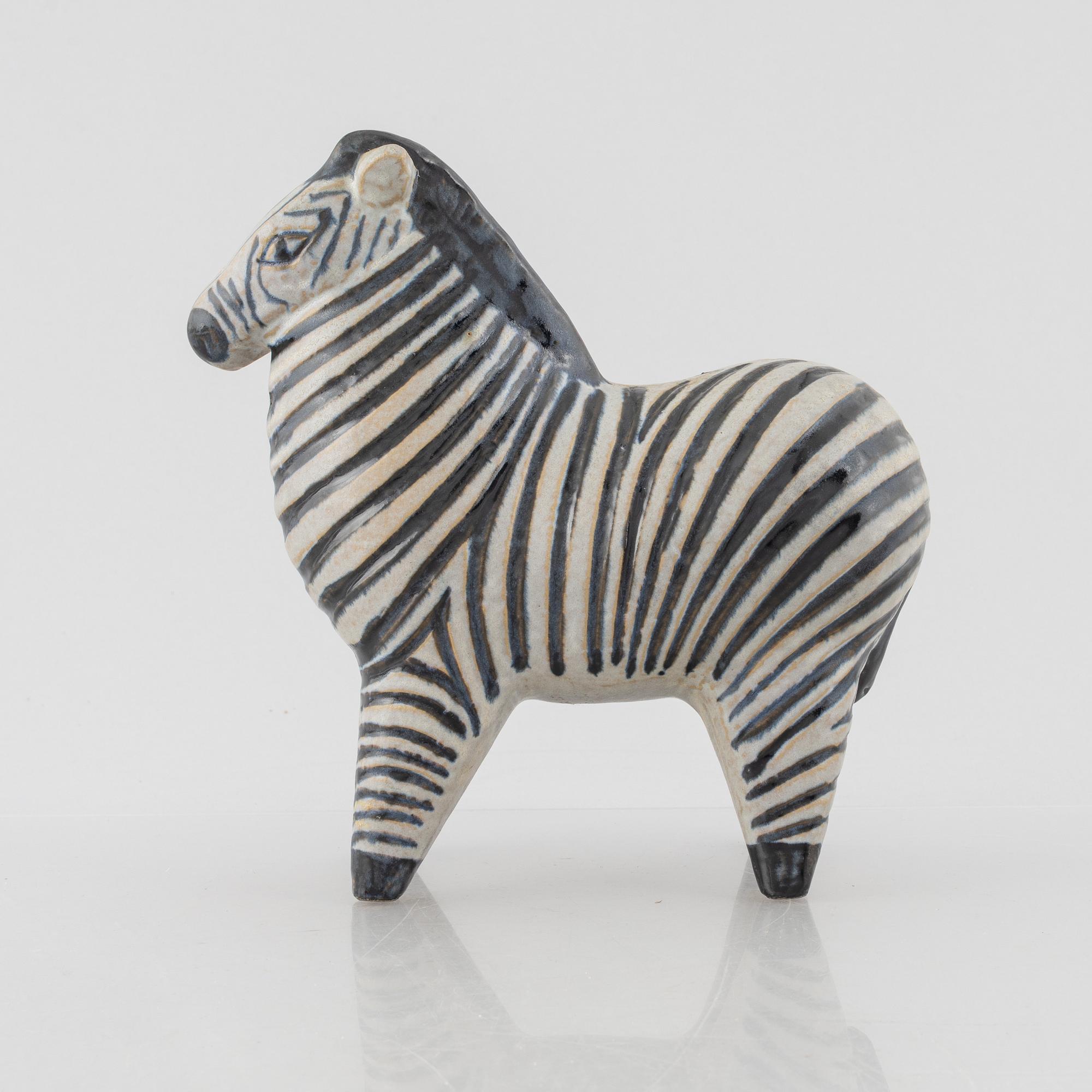 Lisa Larson, figurin, stengods, "Zebra", ur serien "Stora Zoo", Gustavsberg.
