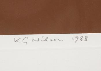 K G ( KARL GUSTAF) NILSON, färglitografi, signerad och daterad 1988, numrerad 79/200.