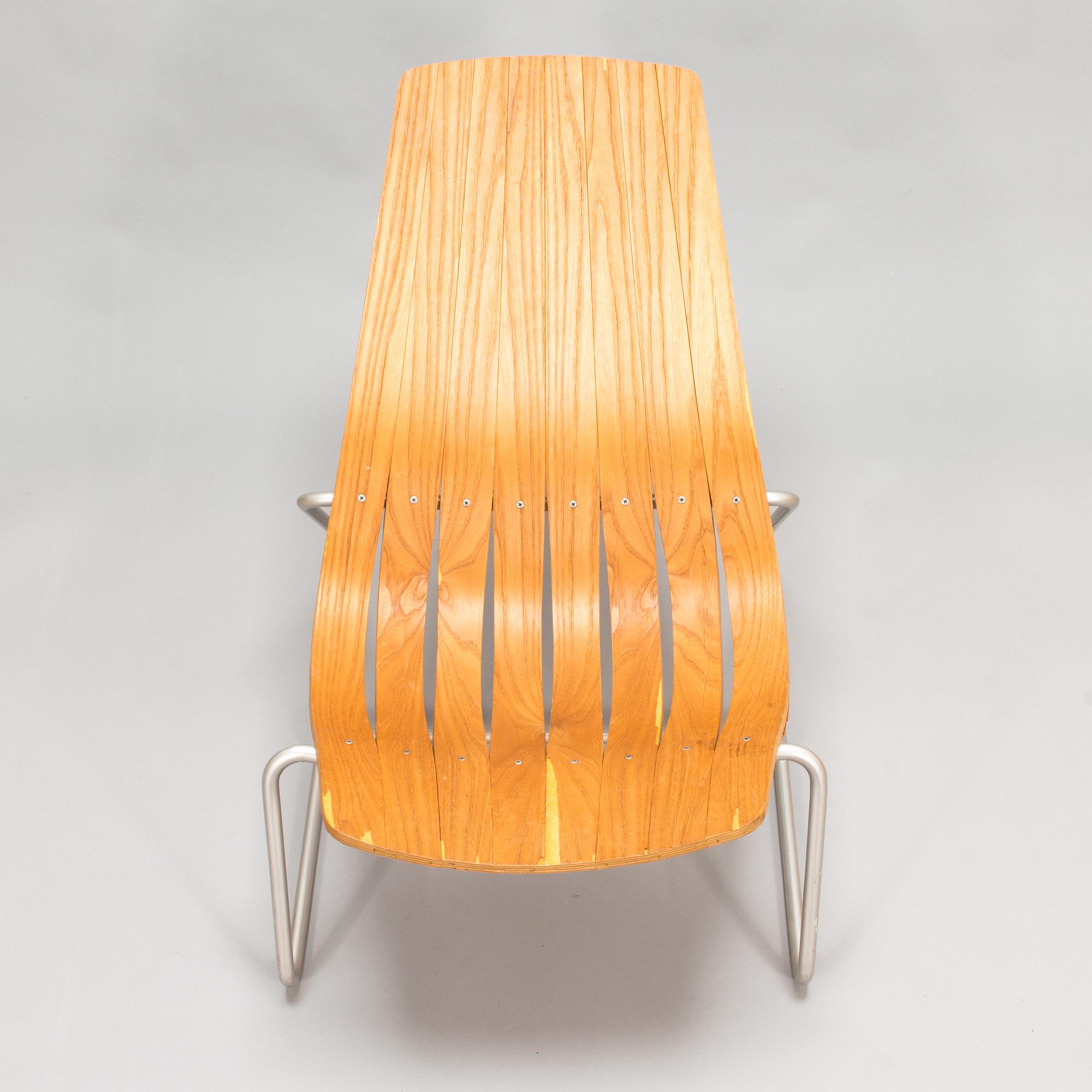 Olavi Hänninen, a chair made by Antti Salo at Savonia University of Applied Sciences.