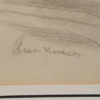 EINAR NERMAN, blyertsteckning, signerad.
