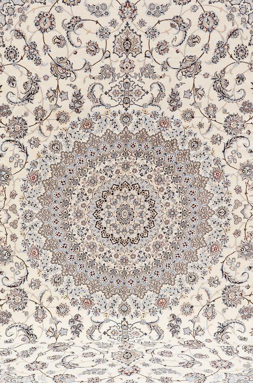 A part silk Nain carpet s.k 6LAA, ca 408 x 304 cm.