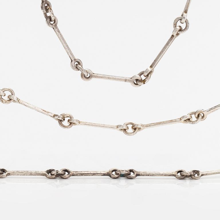 Halsband, 2 st och armband, sterlingsilver. Lapponia 1978 och 1982.