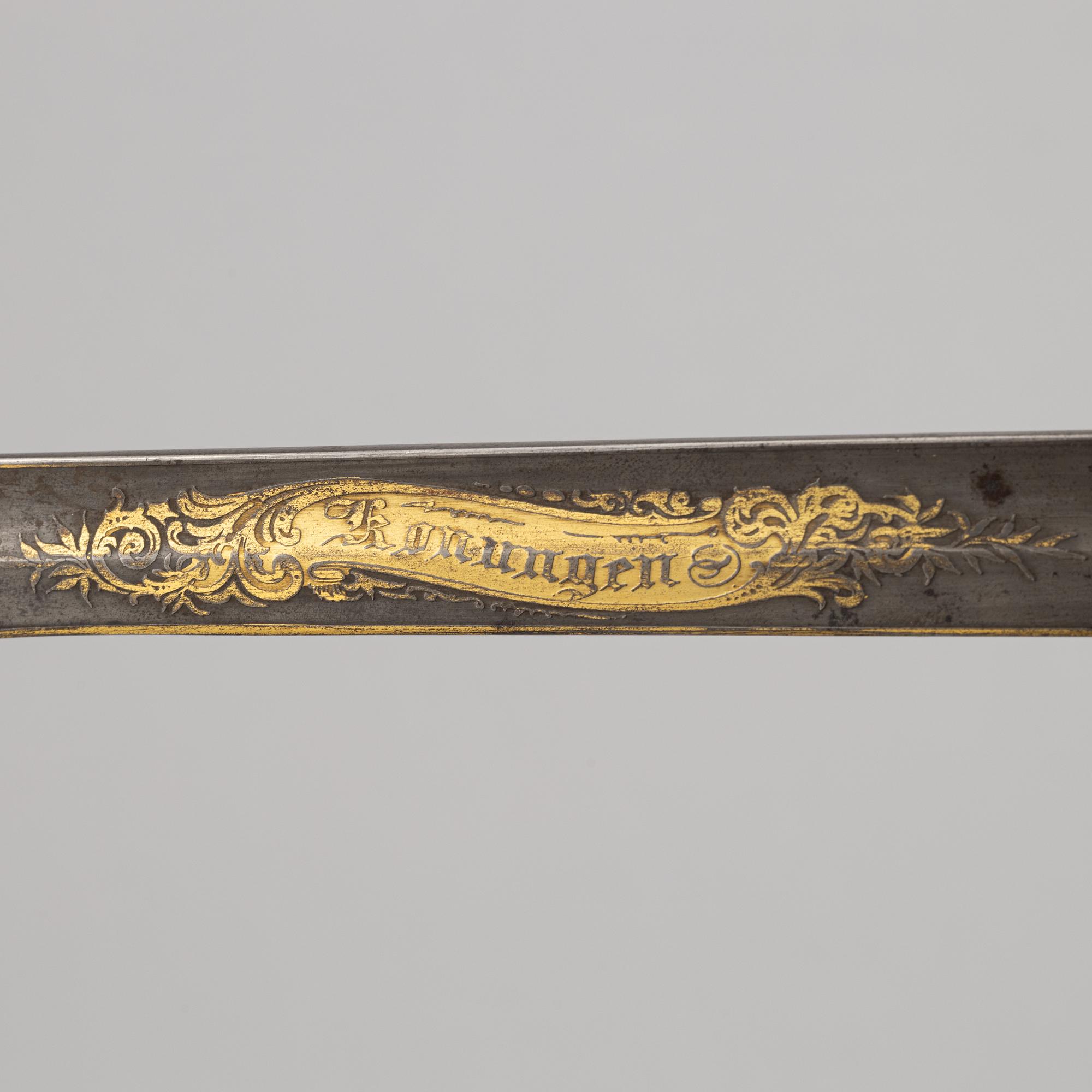 Saber, Swedish, second half of the 19th century, with scabbard.