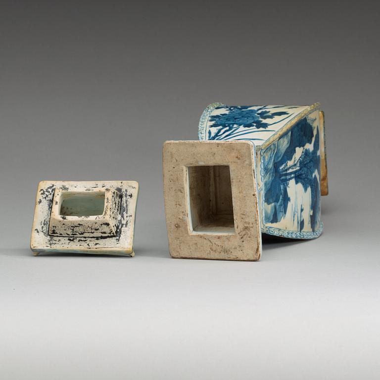VAS med LOCK, porslin. Qing dynastin, Kangxi (1662-1722).