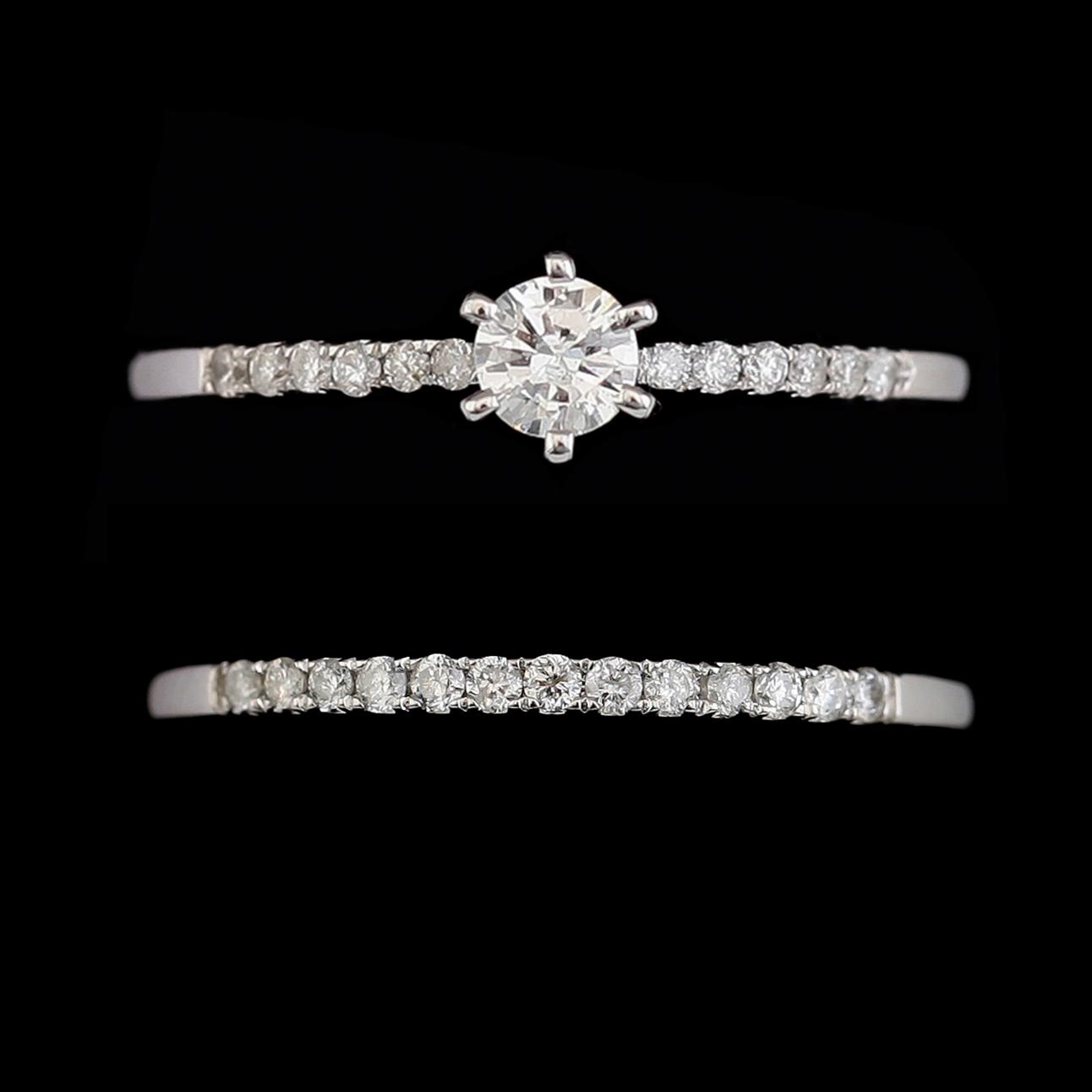 RINGAR, 1 par, 14K vitguld, briljantslipade diamanter tot ca 0.50 ct. Total vikt ca 3 g.