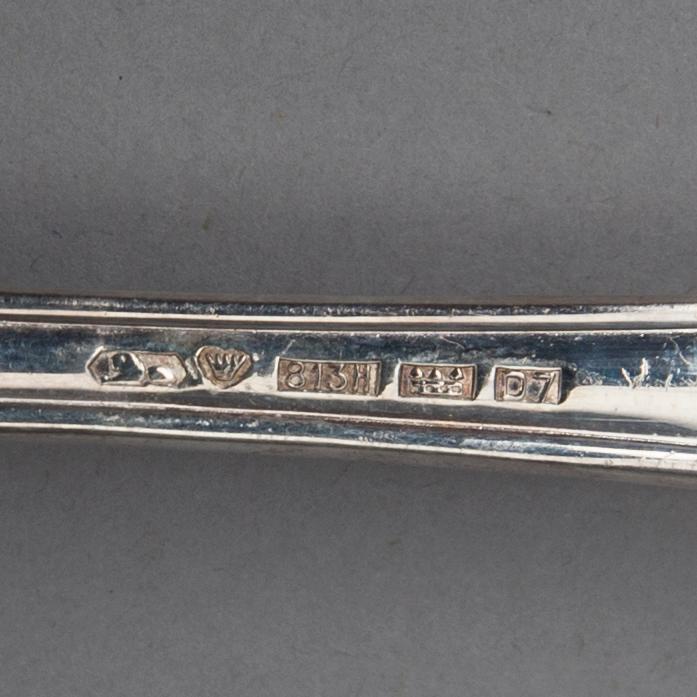 BESTICKUPPSÄTTNING, 25 delar, silver/nysilver "Chippendale" Kultakeskus och Sorsakoski, 1950-tal. Silvervikt ca 527 g.