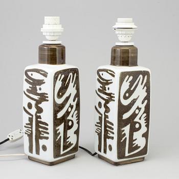 CARL-HARRY STÅLHANE, bordslampor, ett par, keramik, "Orient", Rörstrand.