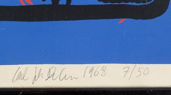 CARL JOHAN DE GEER, "Råttas barndom..." , 1968.
color silkscreen, signed and numbered 7/50.