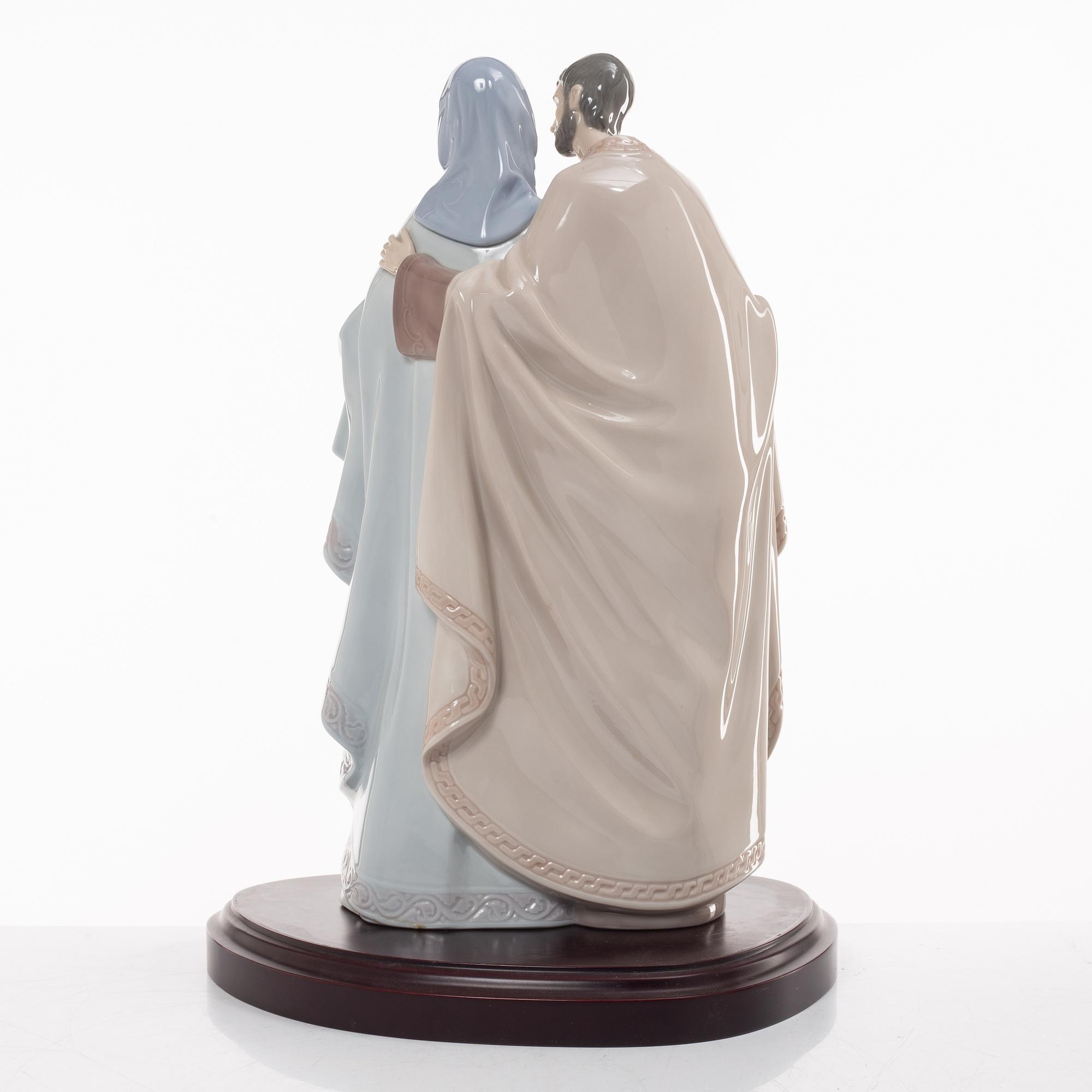 Lladró, figuriner, 4 st, "Holy family", samt "Three Kings", Spanien.