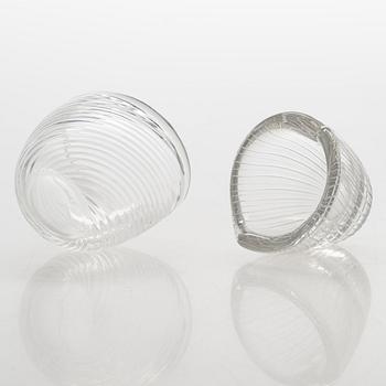 Tapio Wirkkala, konstglas, 5 st, 1950-tal, signerade Tapio Wirkkala - Iittala.