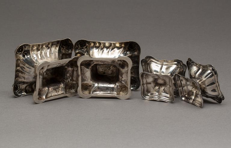 SALTKAR, 2 par, Österrike/Ungern, 1900-tal, silver, total vikt 360 g.