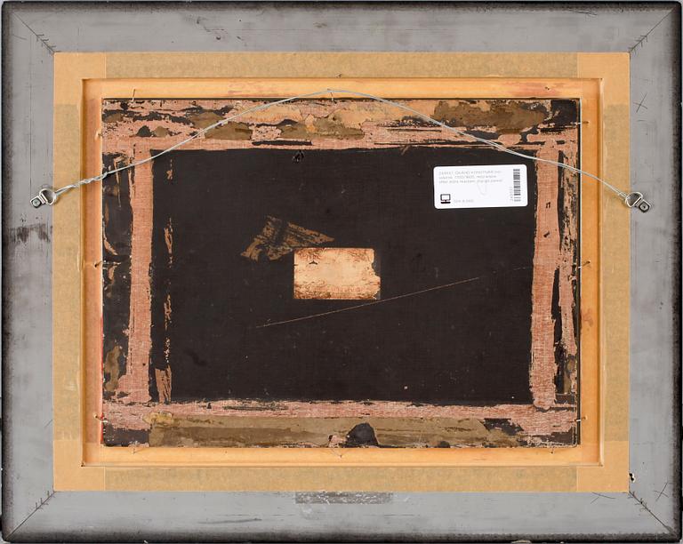 OKÄND KONSTNÄR, olja på pannå. Holländsk skola, 1800-tal.