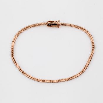 ARMBAND, ett riviére i rosa guld med briljanter, totalt ca 0.99ct.