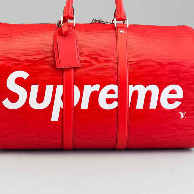 Louis Vuitton x Supreme Keepall Bandouliere Epi 45 Red.