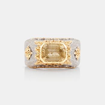 1240. RING med gul safir ca 3.40 ct signerat M. Buccellati. (Mario Buccellati).