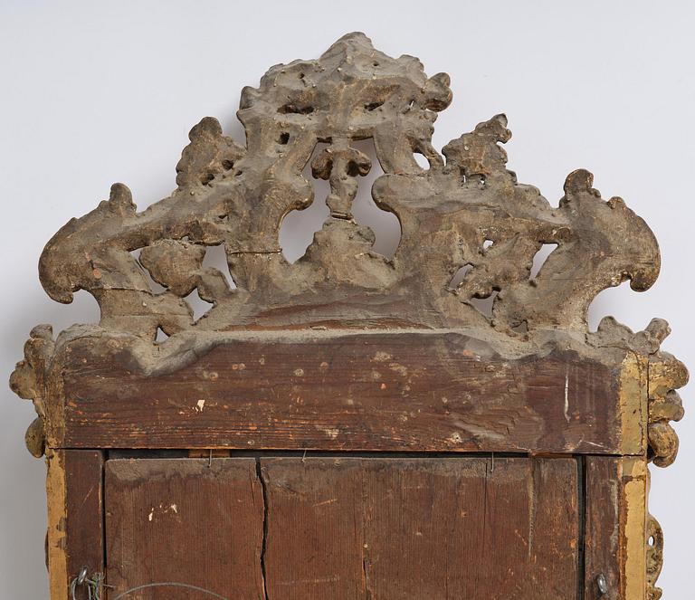 A rococo giltwood mirror, Stockholm, later part 18th century.