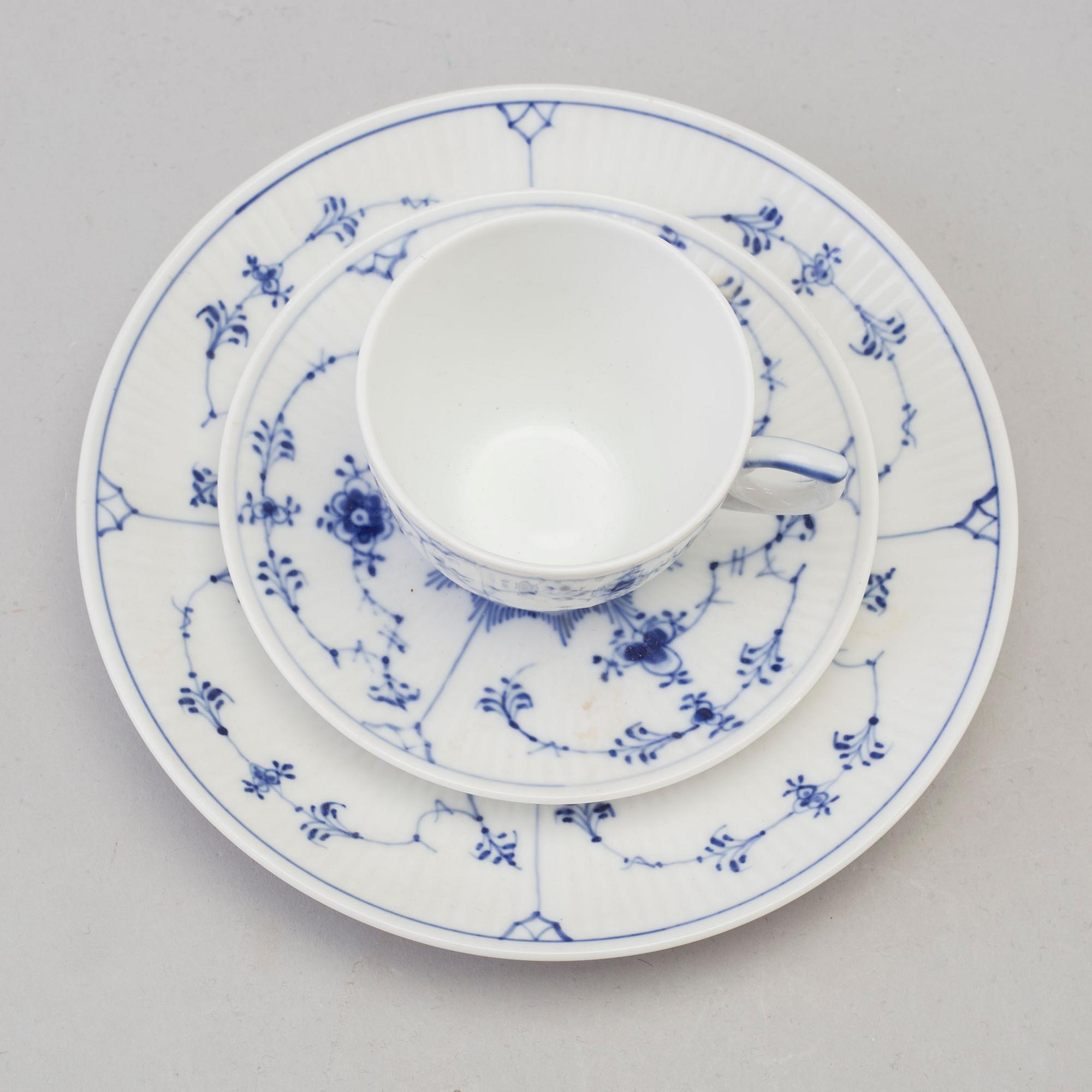 A set of 49 pieces of 'Musselmalet' porcelain tableware, Royal Copenhagen.