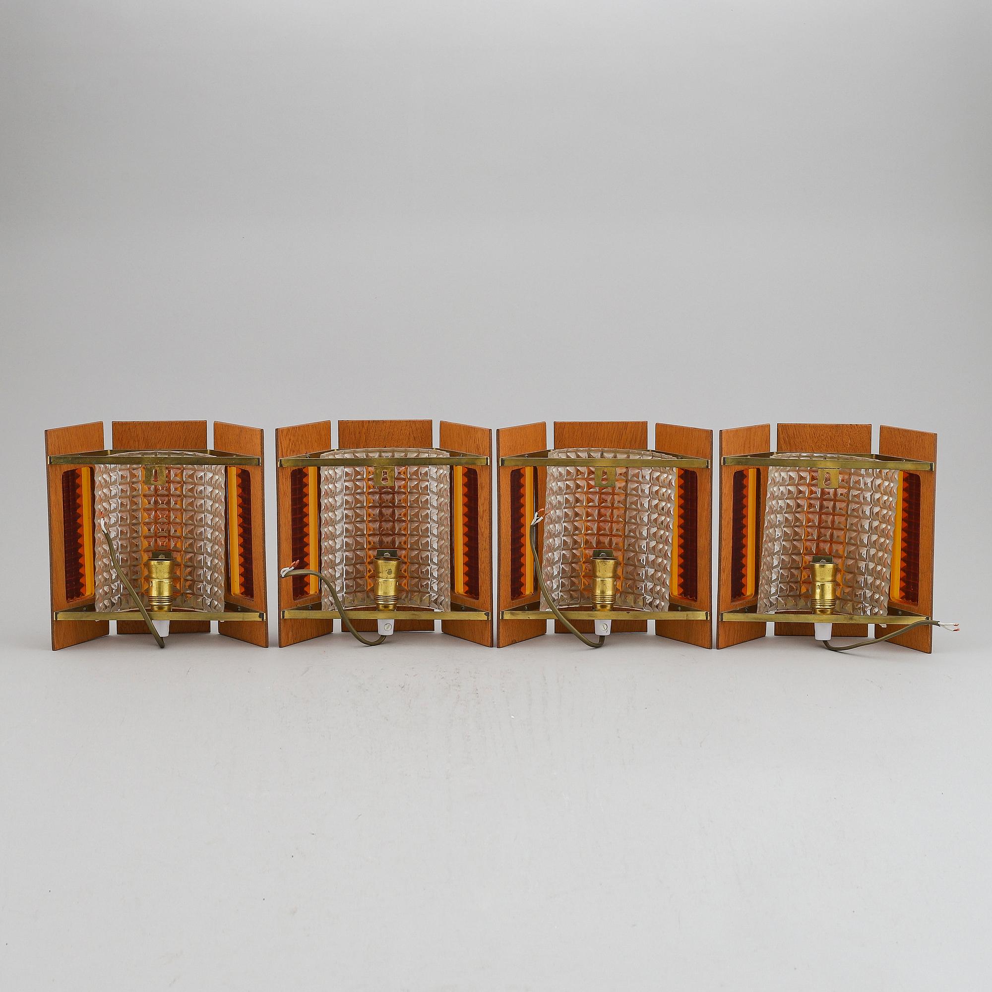 Four 1960/70's wall lights.