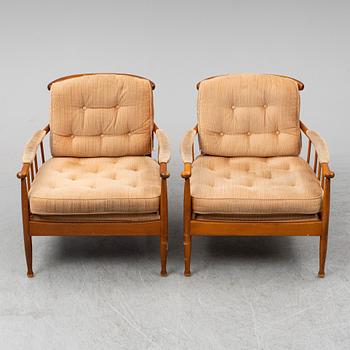 A pair of 'Skrindan' easy chairs by Kerstin Hörlin-Holmquist.
