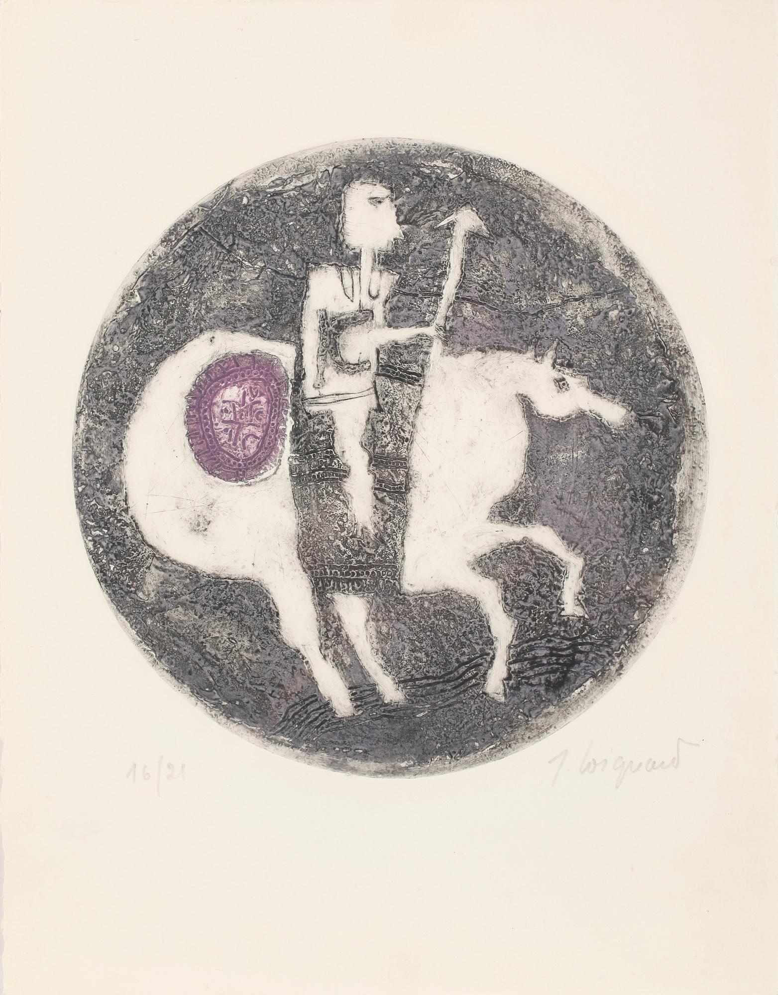 JAMES COIGNARD, kolorerad etsning, sign o numr 16/21.