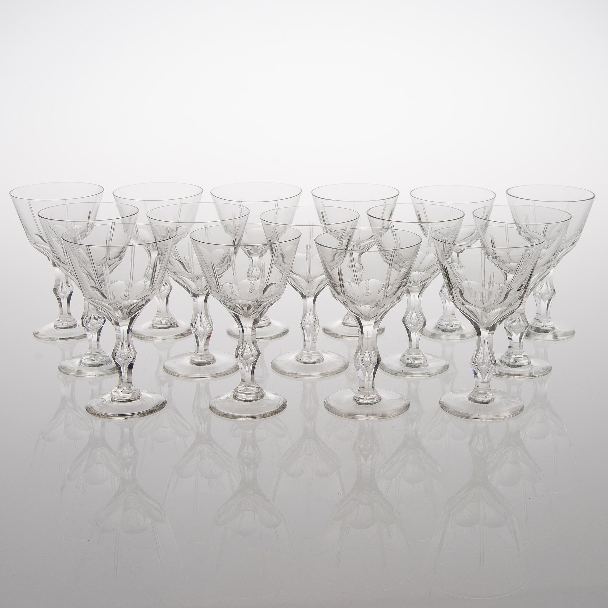 A 72-piece set of footed glassware from the first half of the 20th Century.