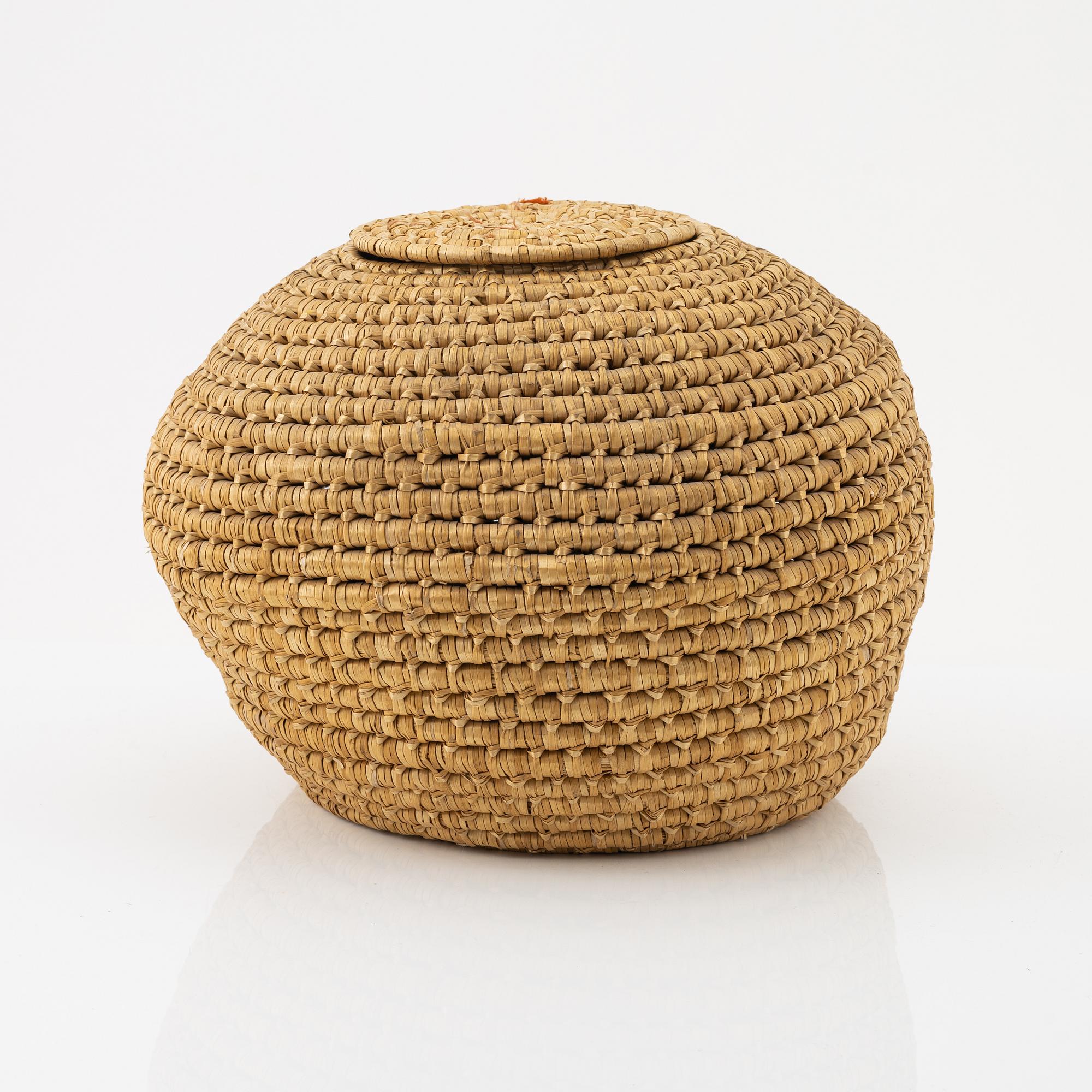 A Persian (Iranian) basket with cover, 20th century.