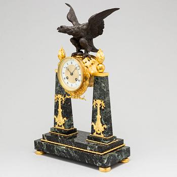 An Empire style table clock, late 19th century.