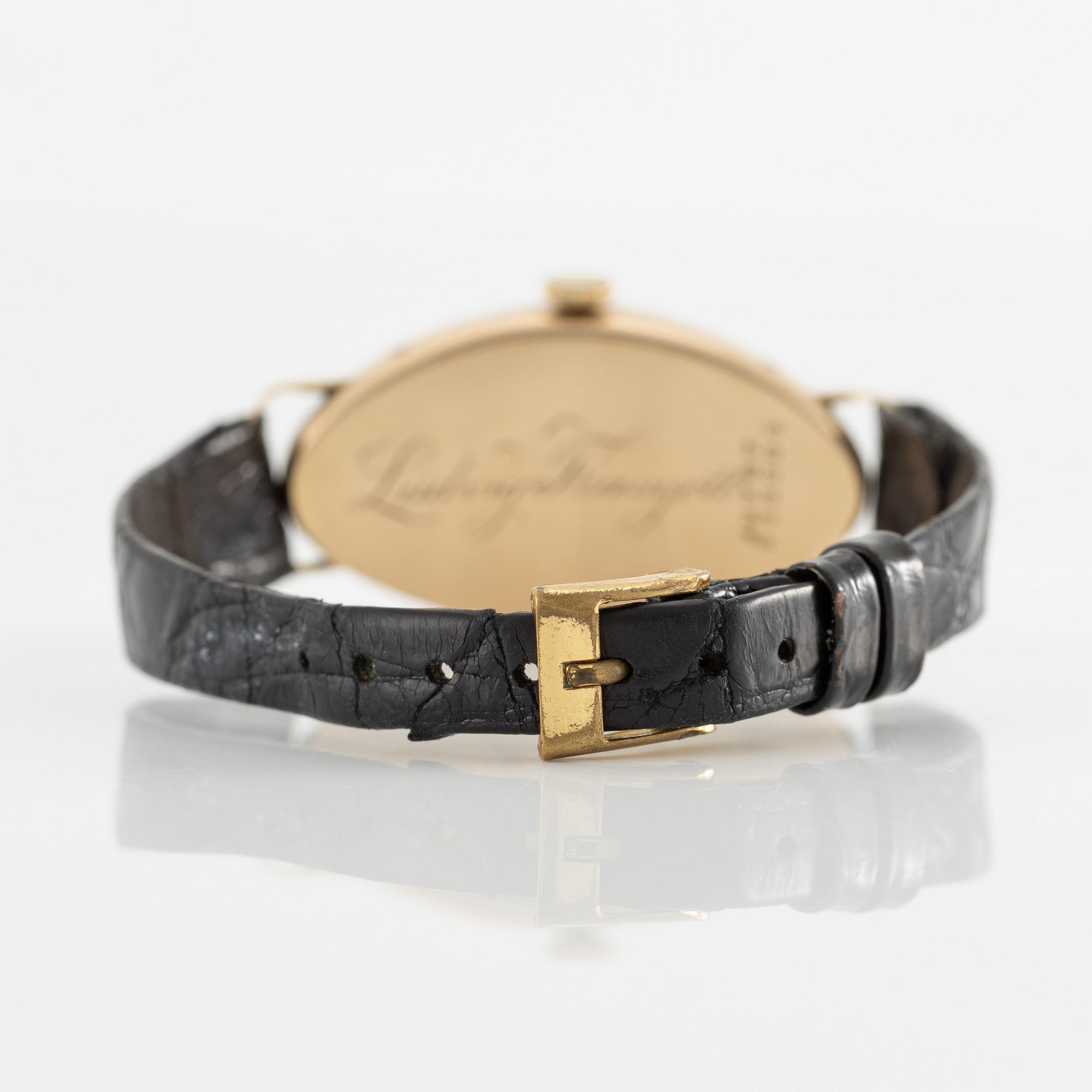 Chronometre Movado, Tonneau, wristwatch, 23 x 42 mm.