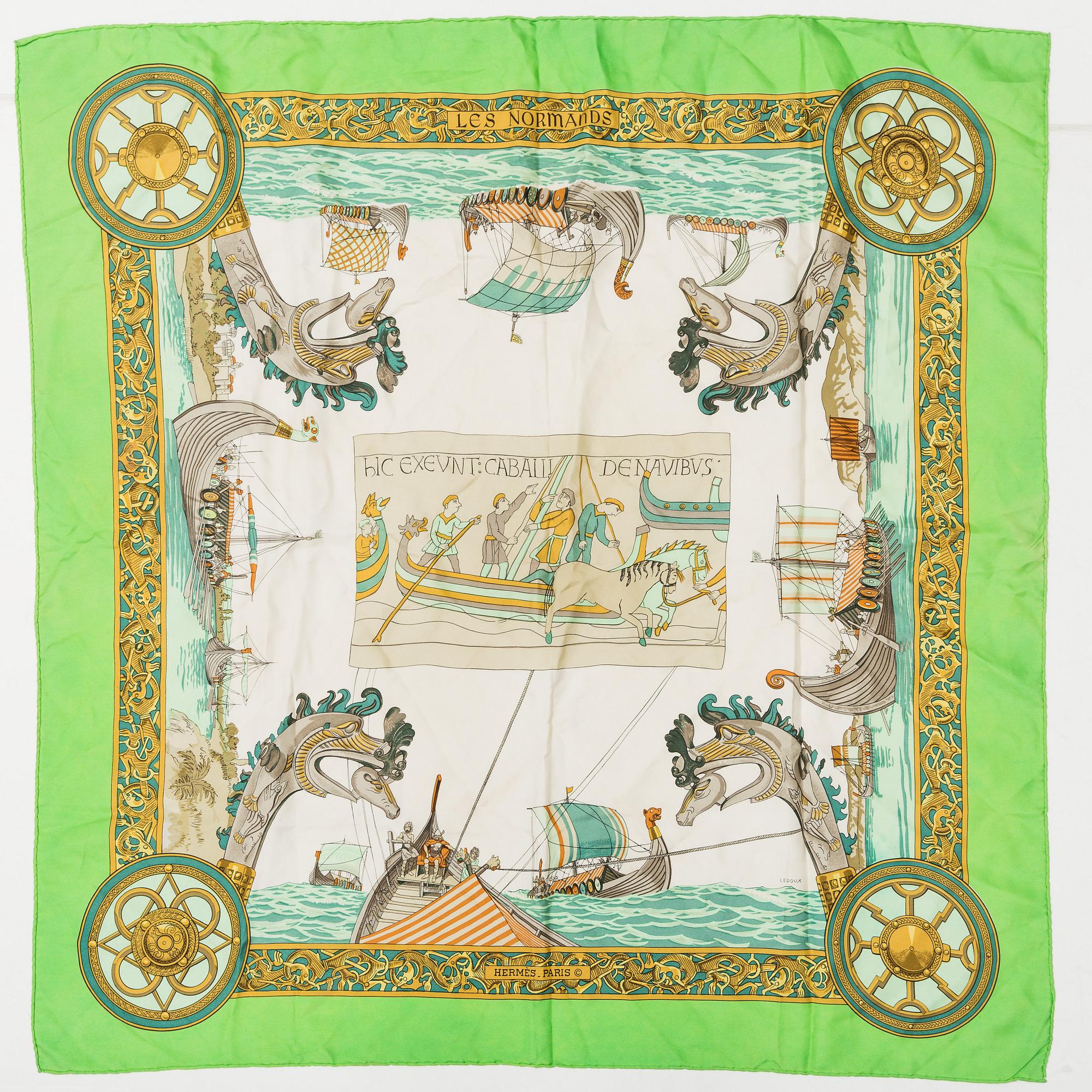 エルメス HERMES シルク LEDOUX LES NORMANDS スカーフ HERMÈS