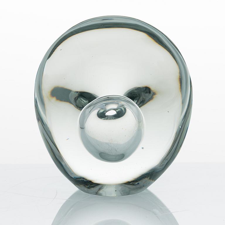 Timo Sarpaneva, 'Sitting Bird' glass sculpture, signed Timo Sarpaneva Iittala -54.