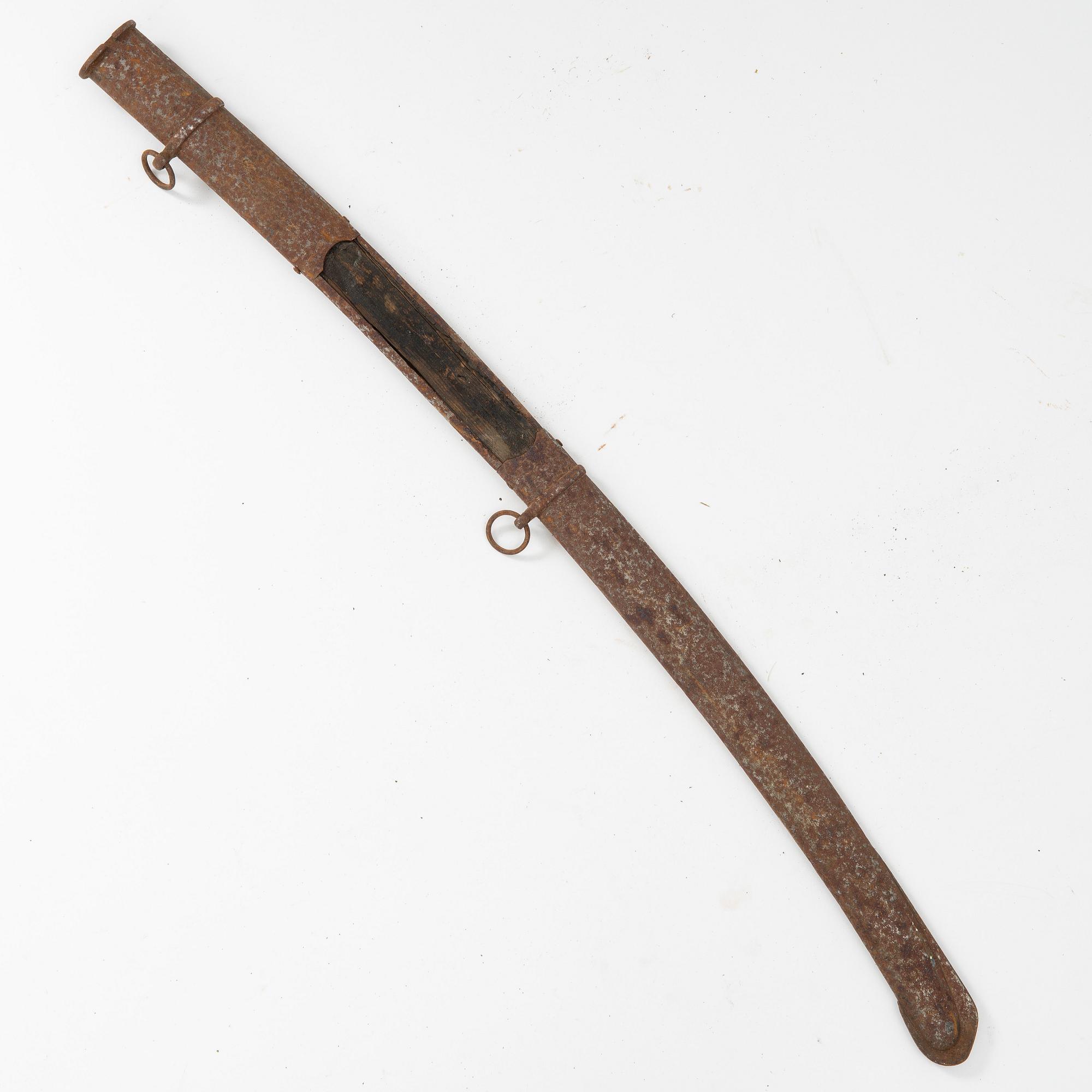 A Swedish cavalry sabre, 1825 pattern, with scabbard.