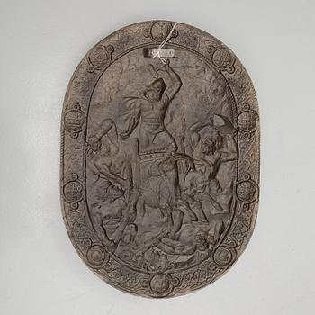 An iron shield by Brevens Bruk, 20th century.