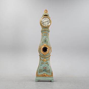 A Swedish painted Rococo longcase clock mid 1700's.