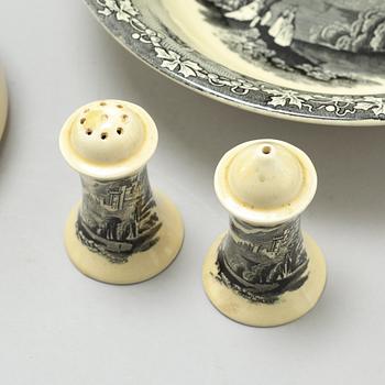 43 items of table ware in earthenware, model "Jenny Lind 1795" by Royal Staffordshire Pottery England, 20th century.