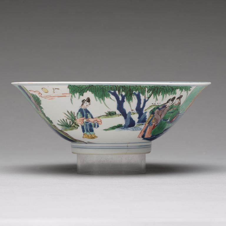 A famille verte conical bowl, Qing dynasty, Kangxi (1662-1722).