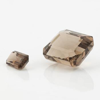 Faceted smoky quartz.