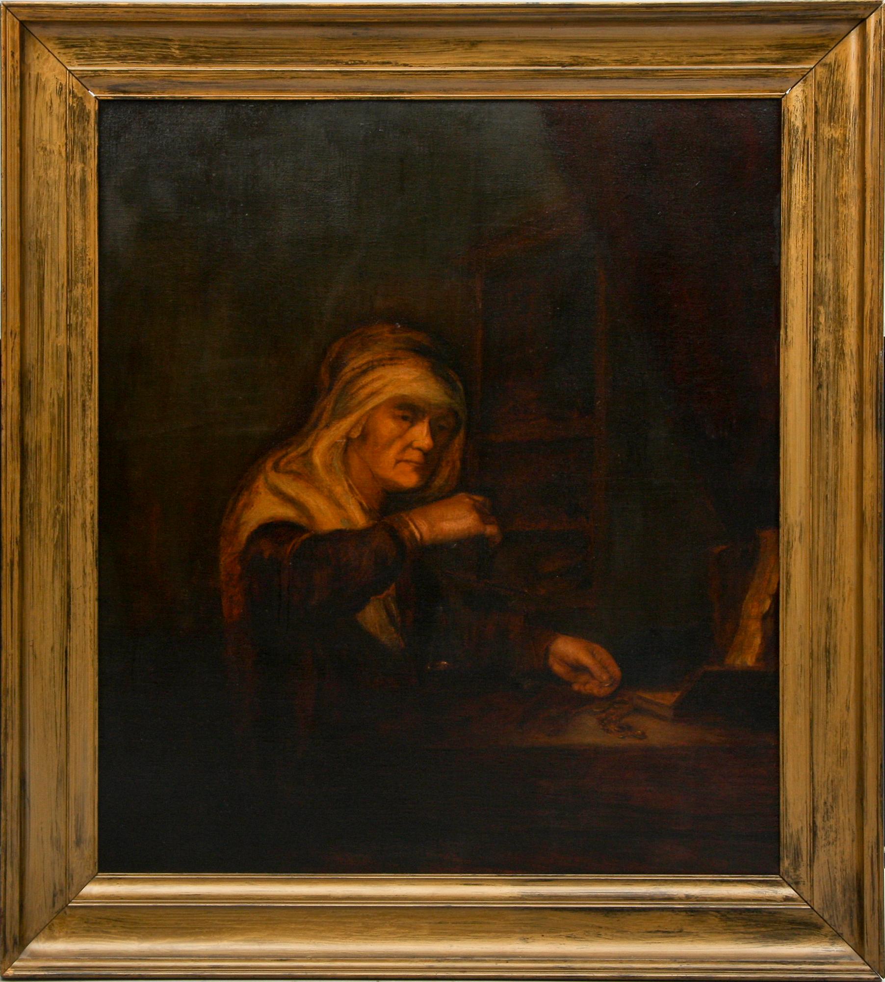 OKÄND KONSTNÄR, olja på duk. Omkring år 1900.