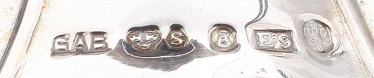 LJUSSTAKAR, ett par, silver, rokokostil, GAB, Stockholm 1955.