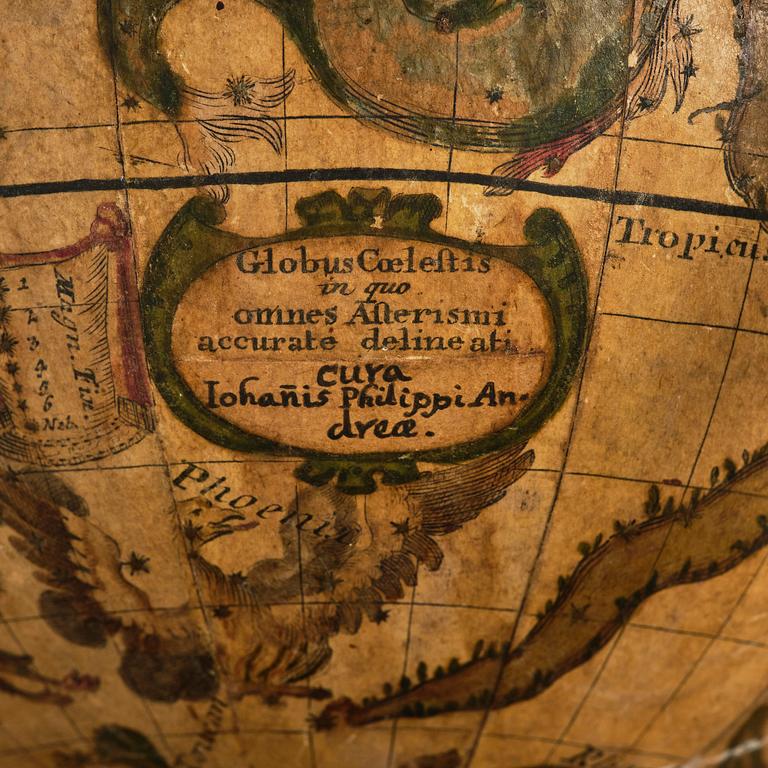 A celestial library globe by av Matthäus Seutter (Augsburg, 1678-1757).