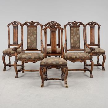 STOLAR, 6 st, Barock stil, 1800-tal.