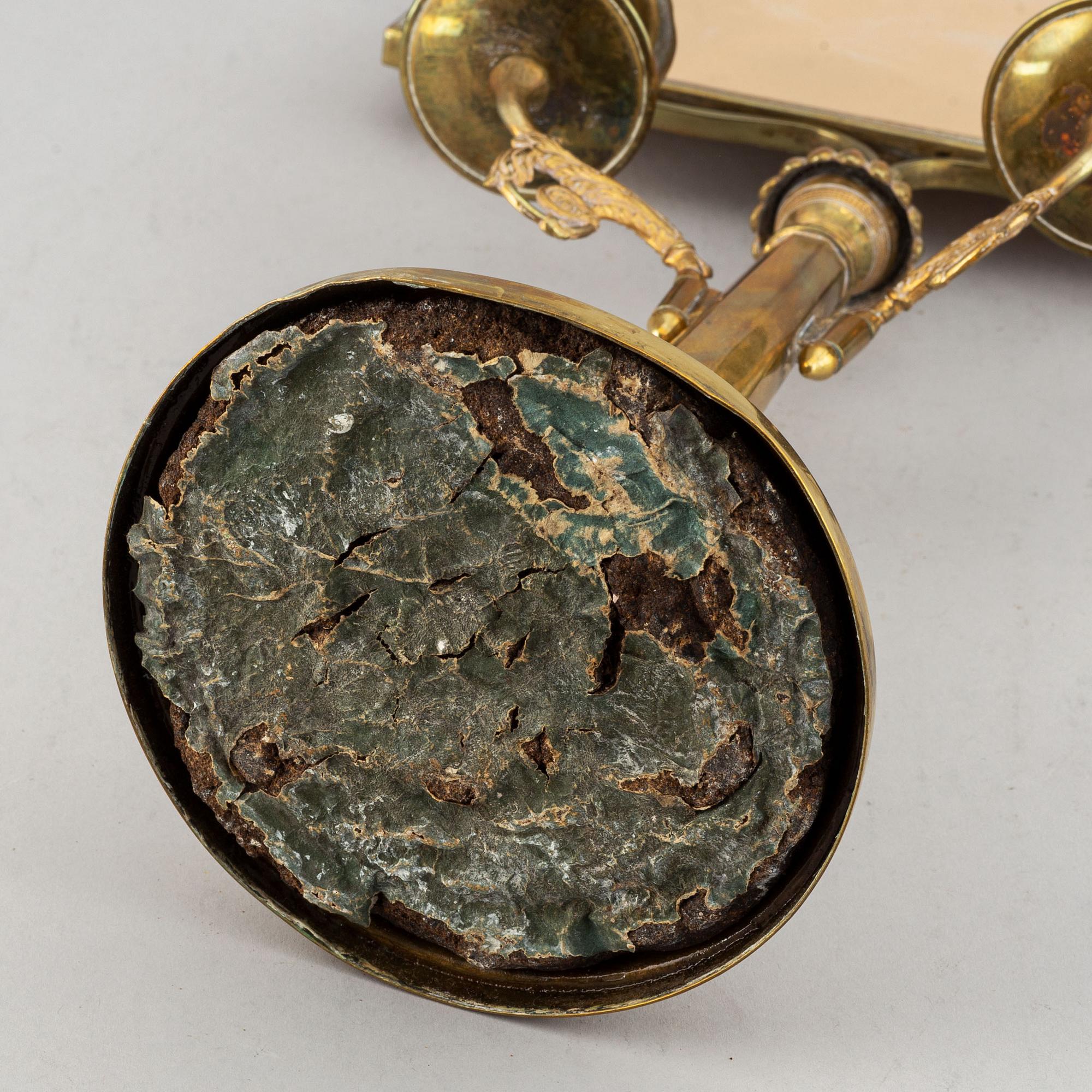 A bronze empire lithofany holder, first half of the 19th century.