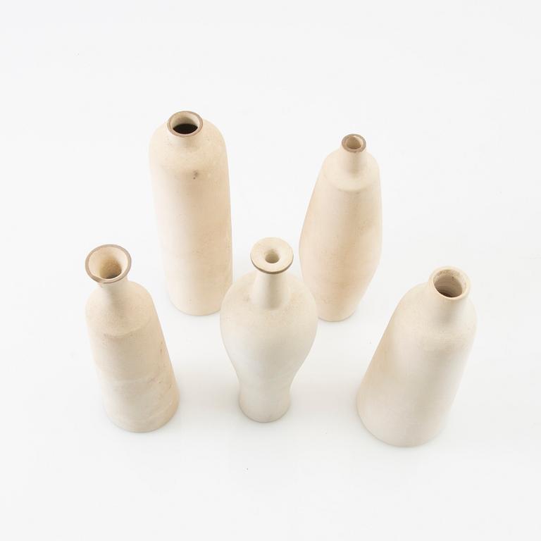 Gunnar Nylund, vases 5 pcs. Nymölle, 1950s/60s, Denmark.