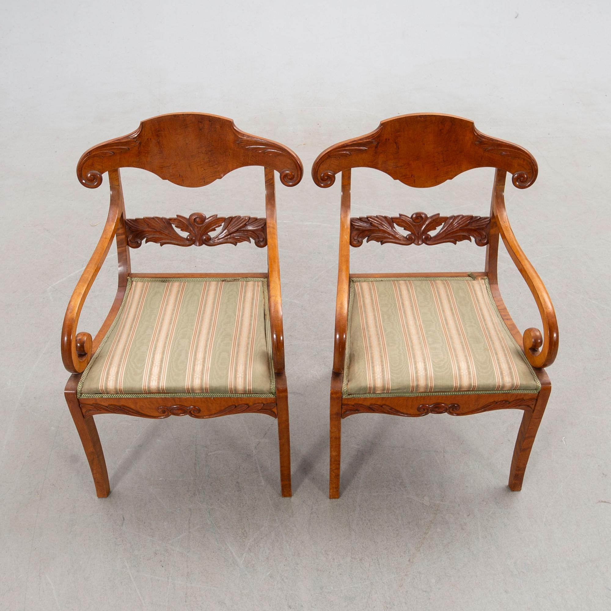 Armchairs, a pair, Late Empire, second half of the 19th century.