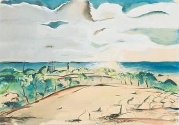 Juhani Linnovaara, akvarell och gouache, signerad och daterad -54.