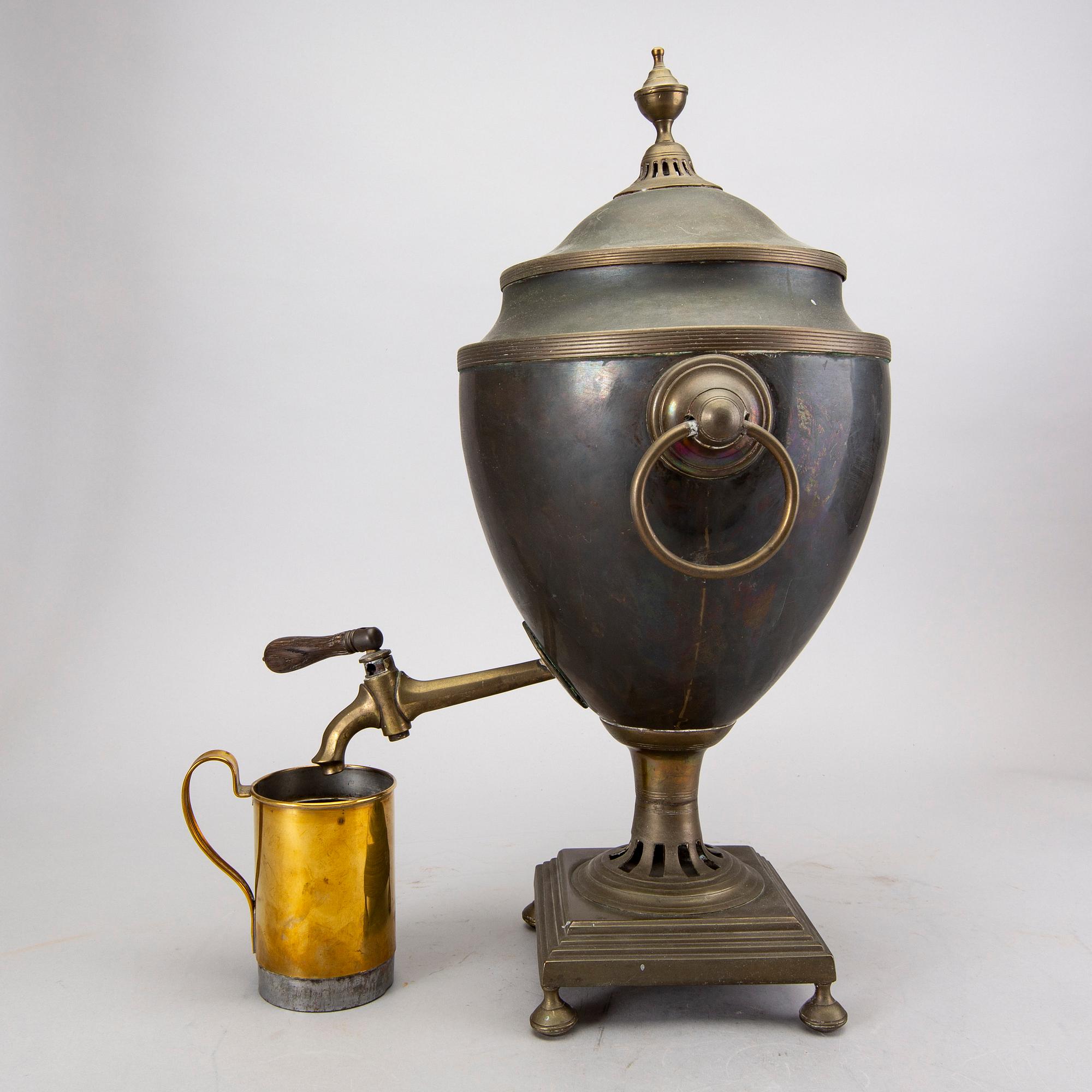A 19th century copper samovar.