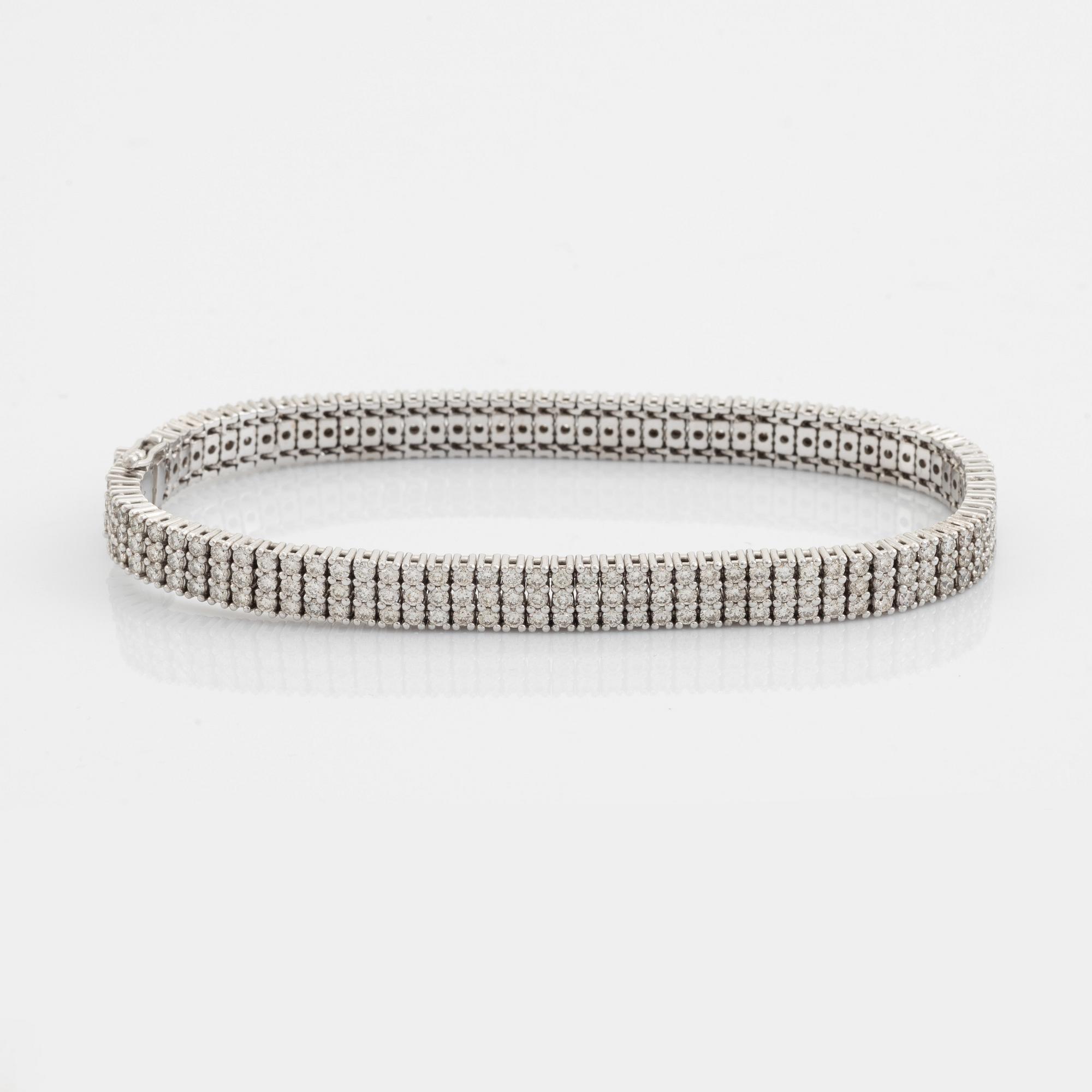 Brilliant cut diamond bracelet.